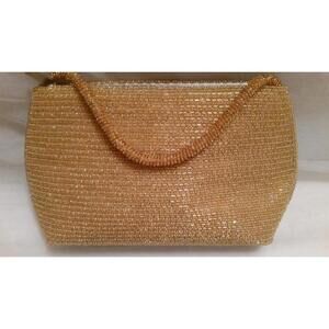 Bijoux Terner Evening Bag Clutch Purse Gold Beaded Vintage NEW